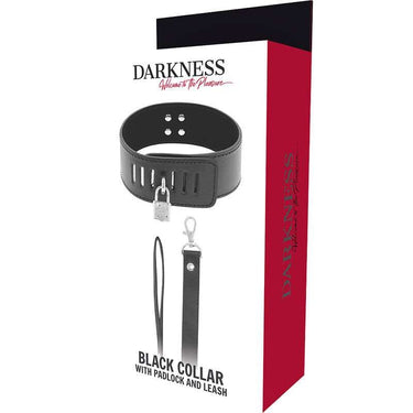 Collana BDSM in Neoprene e Semi-Pelle con Lucchetto e Catena Vegan